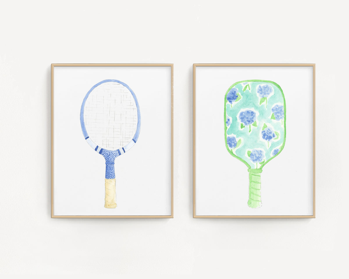 Watercolor Tennis/Pickleball Racket Private Party