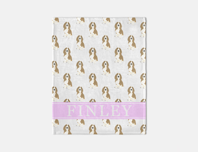 Personalized Basset Hound Minky Baby Blanket
