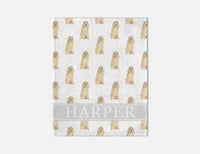 Personalized Cocker Spaniel (Blonde) Minky Baby Blanket