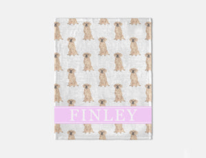 Personalized Puggle Minky Baby Blanket