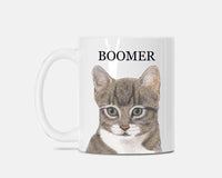 Personalized Tabby Cat (Grey) Ceramic Mug