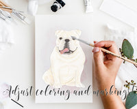 Custom English Bulldog (White) Dog Dad Fine Art Print