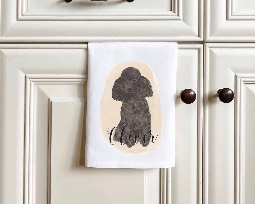 Personalized Poodle (Black) Tea Towel (Set of 2)