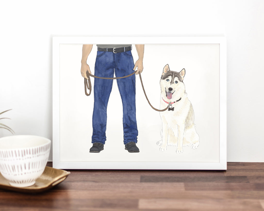 Custom Husky Dog Dad Fine Art Print