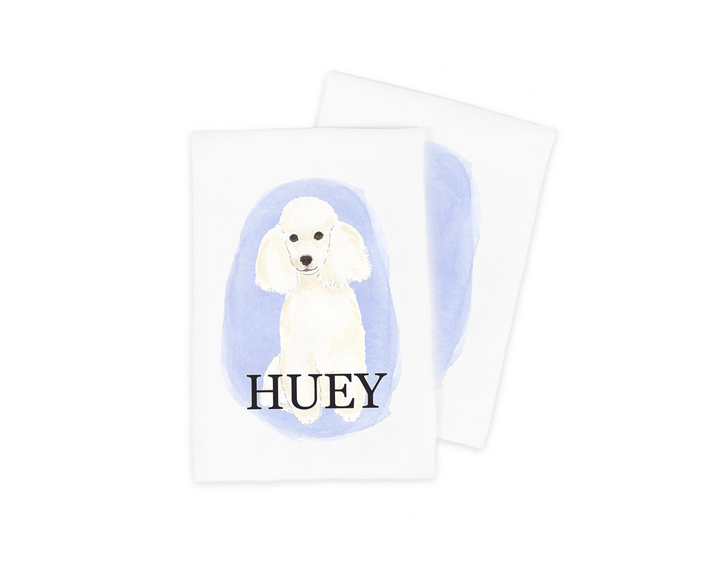 Personalized Poodle (White) Tea Towel (Set of 2)