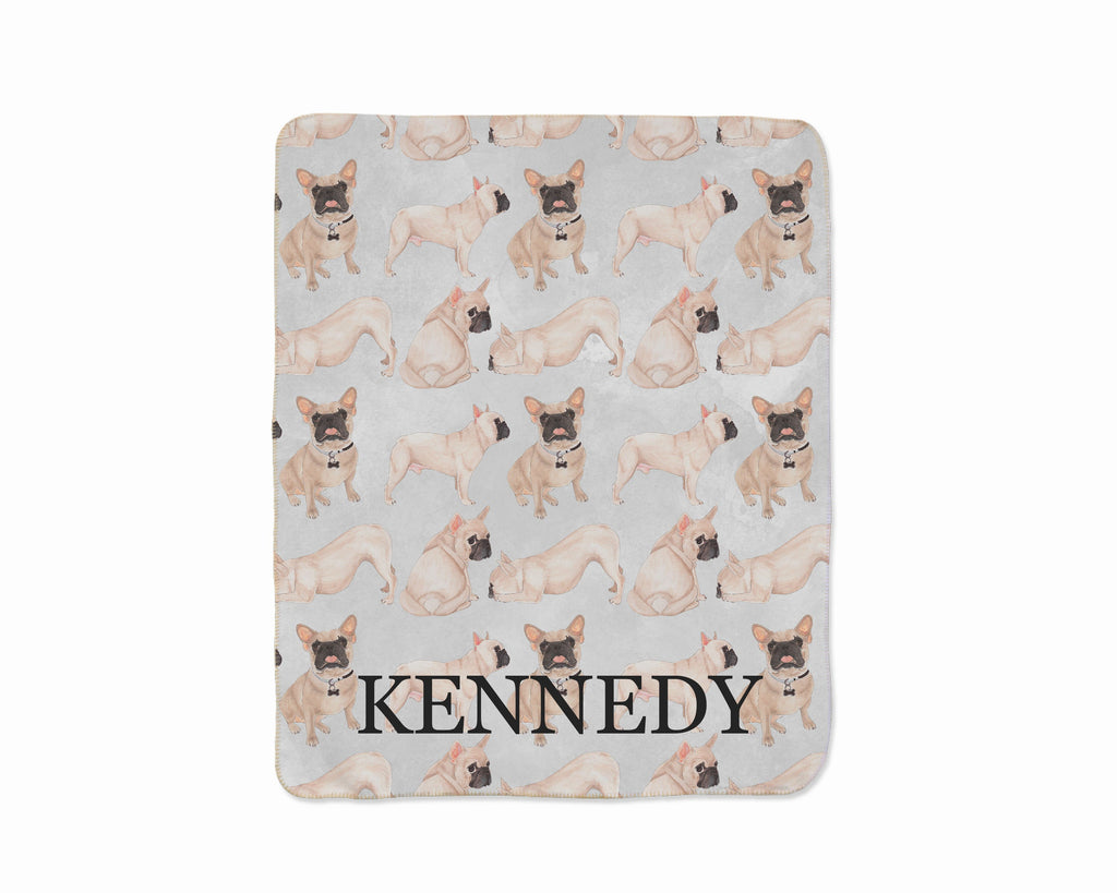Personalized Masked French Bulldog Sherpa Throw Blanket