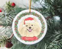 Personalized Pomeranian (Cream / Orange) Christmas Ornament