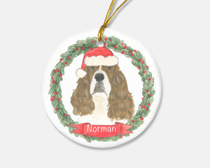 Personalized English Springer Spaniel (Red) Christmas Ornament