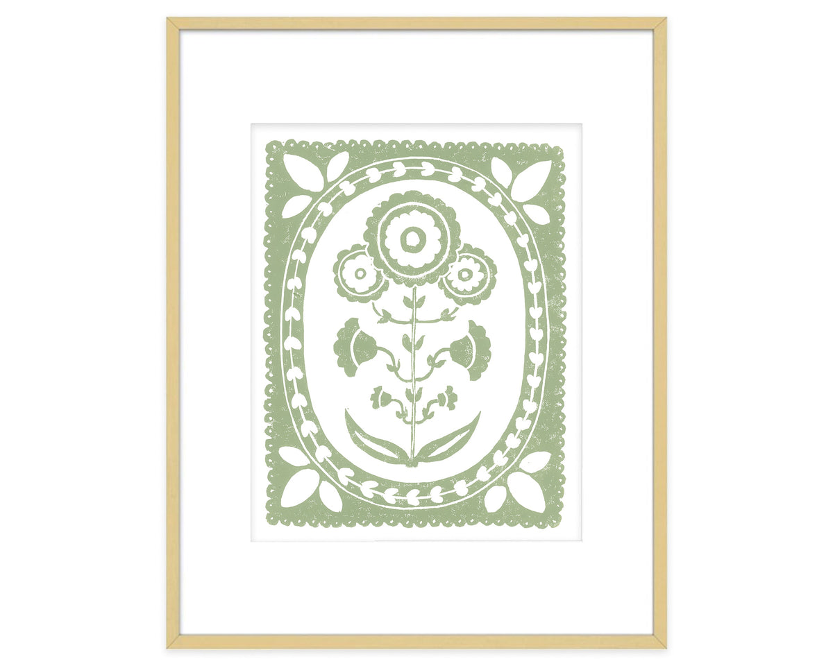 Sage Green Block Prints