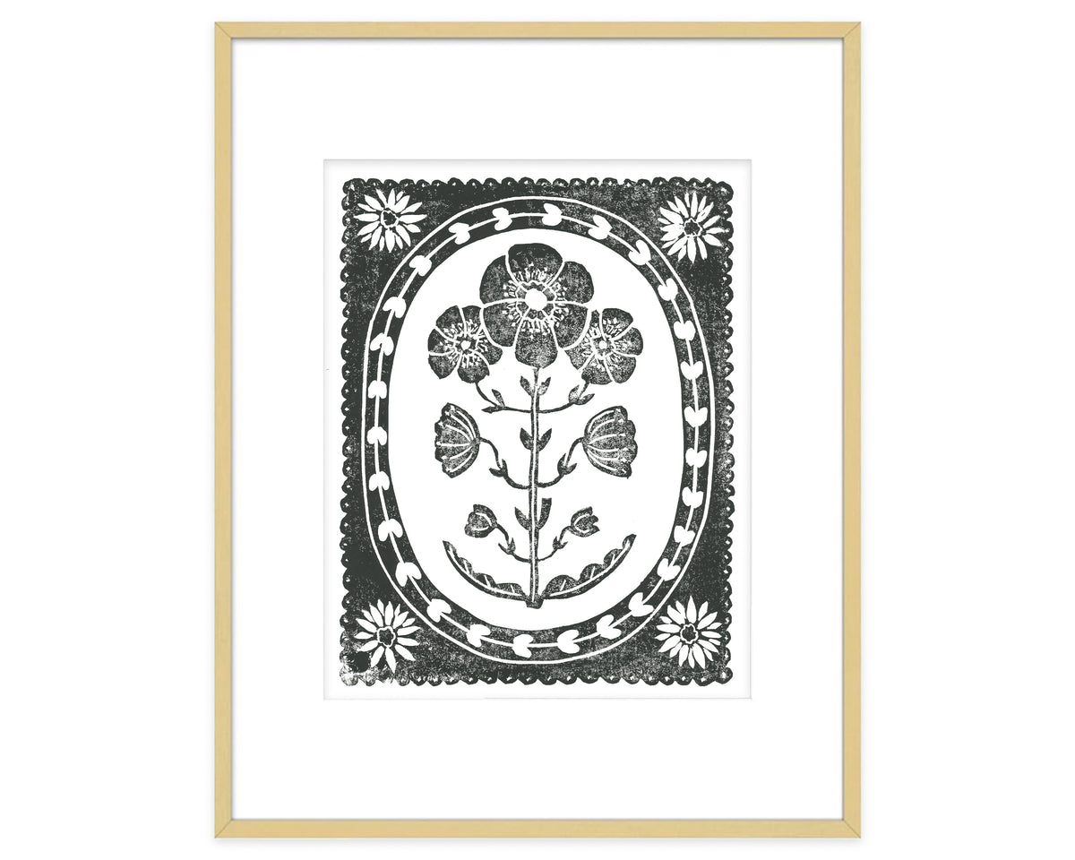 Black and White Anemone Flower Art Print Botanical Wall Decor