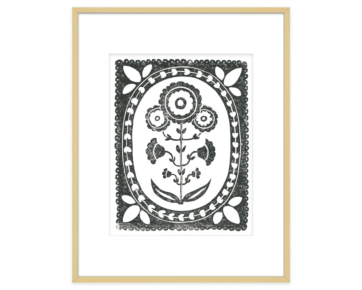 Black and White Daffodil Flower Art Print Botanical Wall Decor