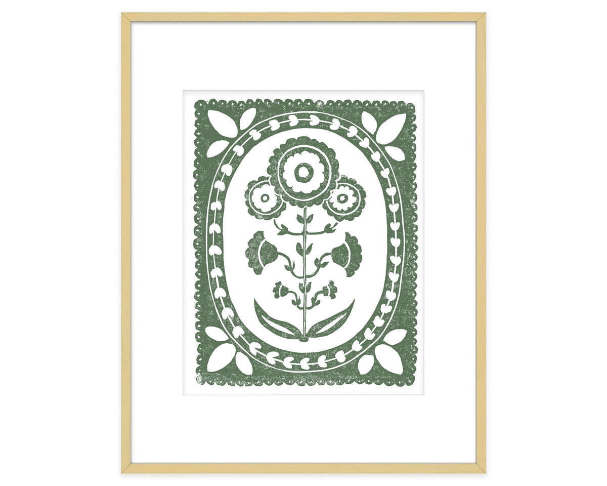 Green and White Daffodil Flower Art Print Botanical Wall Decor