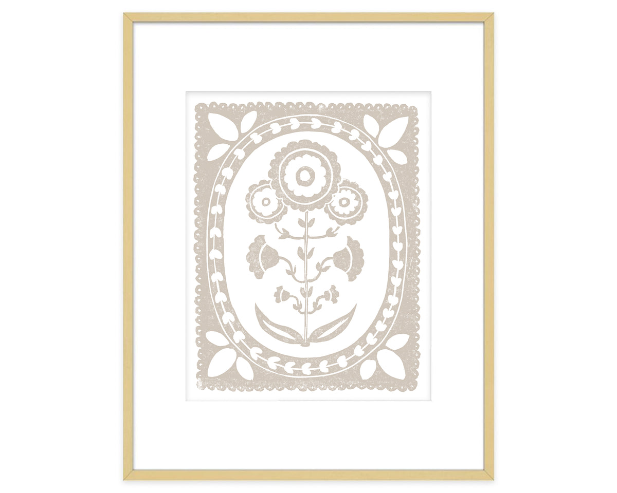 Sand and White Daffodil Flower Art Print Botanical Wall Decor