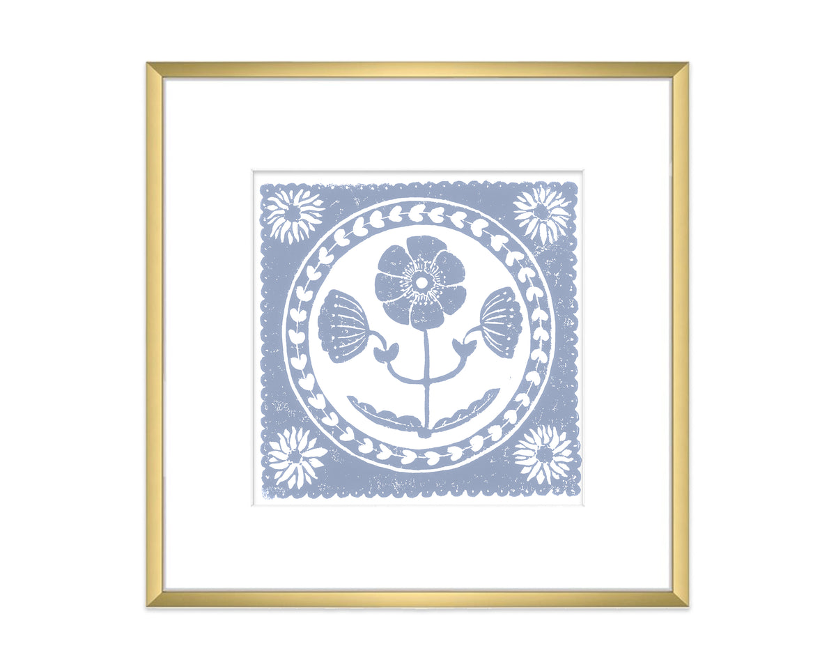 Hydrandea Blue and White Anemone Flower Art Print Botanical Wall Decor