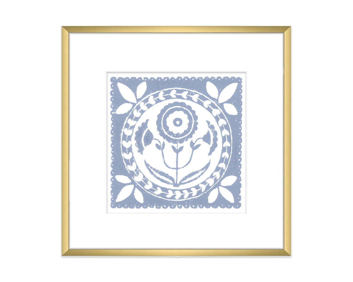 Hydrandea Blue and White Daffodil Flower Art Print Botanical Wall Decor