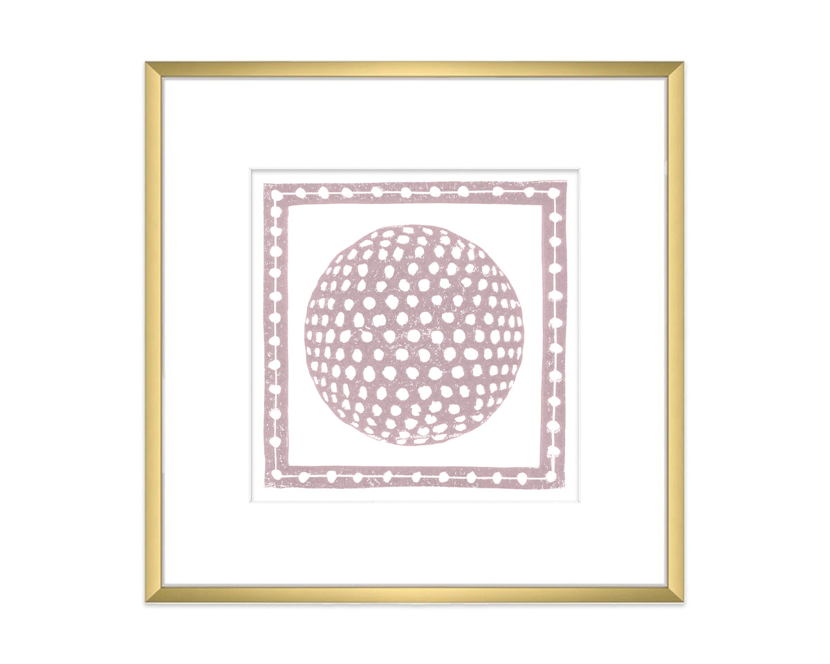 Mauve and White Golf Ball Art Print Sports Wall Decor