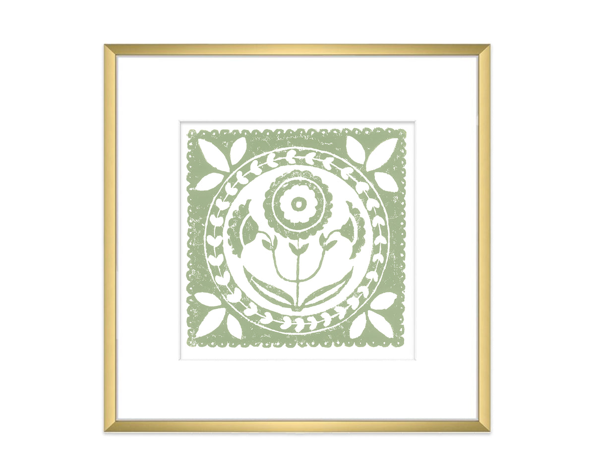 Sage Green and White Daffodil Flower Art Print Botanical Wall Decor