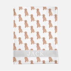 Personalized Doodle (Red Apricot Golden) Minky Baby Blanket