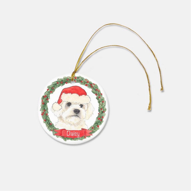 Personalized Bichon Christmas Ornament