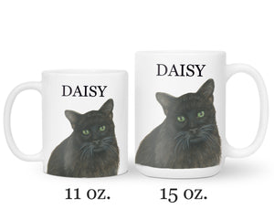 Personalized Black Cat Ceramic Mug