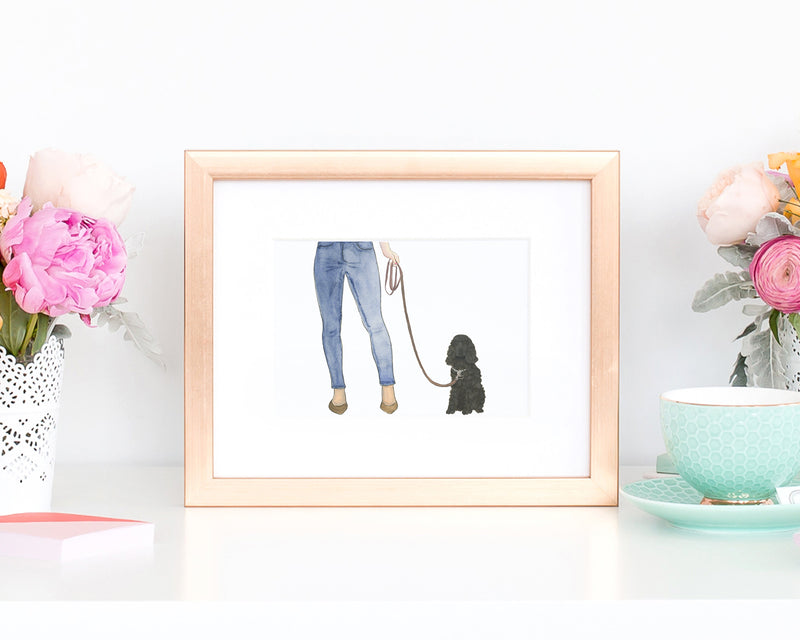 Custom Cocker Spaniel (Black) Dog Mom Print