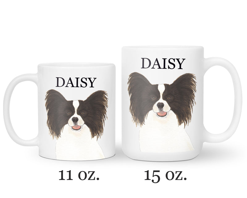 Personalized Papillon (Black) Ceramic Mug