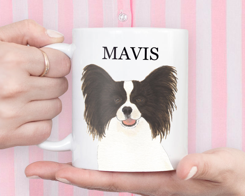 Personalized Papillon (Black) Ceramic Mug