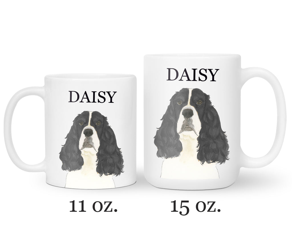 Personalized English Springer Spaniel (Black & White) Ceramic Mug
