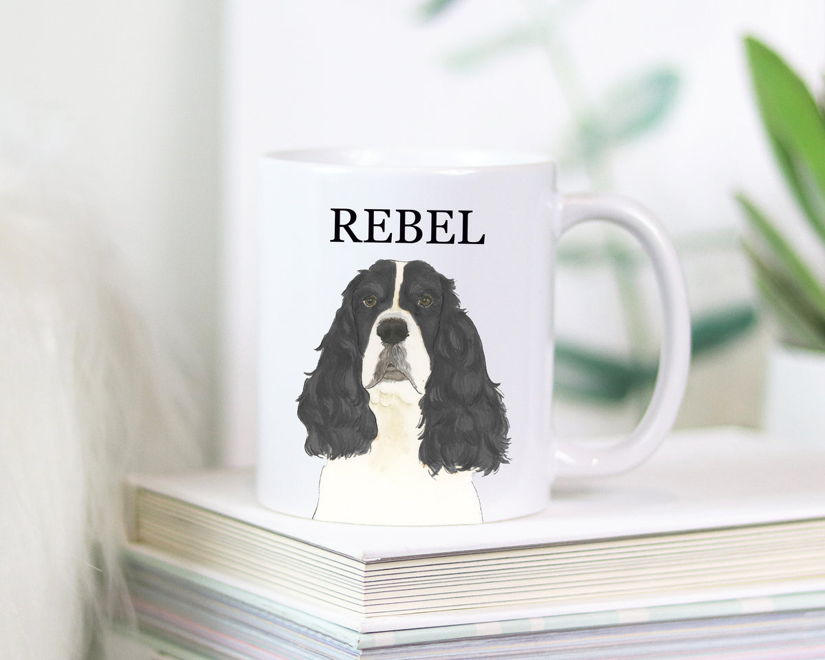 Personalized English Springer Spaniel (Black & White) Ceramic Mug
