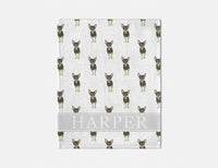 Personalized Chihuahua (Short Haired, Black & Tan) Minky Baby Blanket