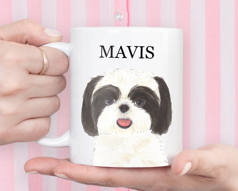 Personalized Shih Tzu (Black & White) Ceramic Mug