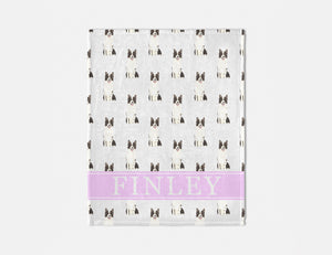 Personalized Border Collie Minky Baby Blanket