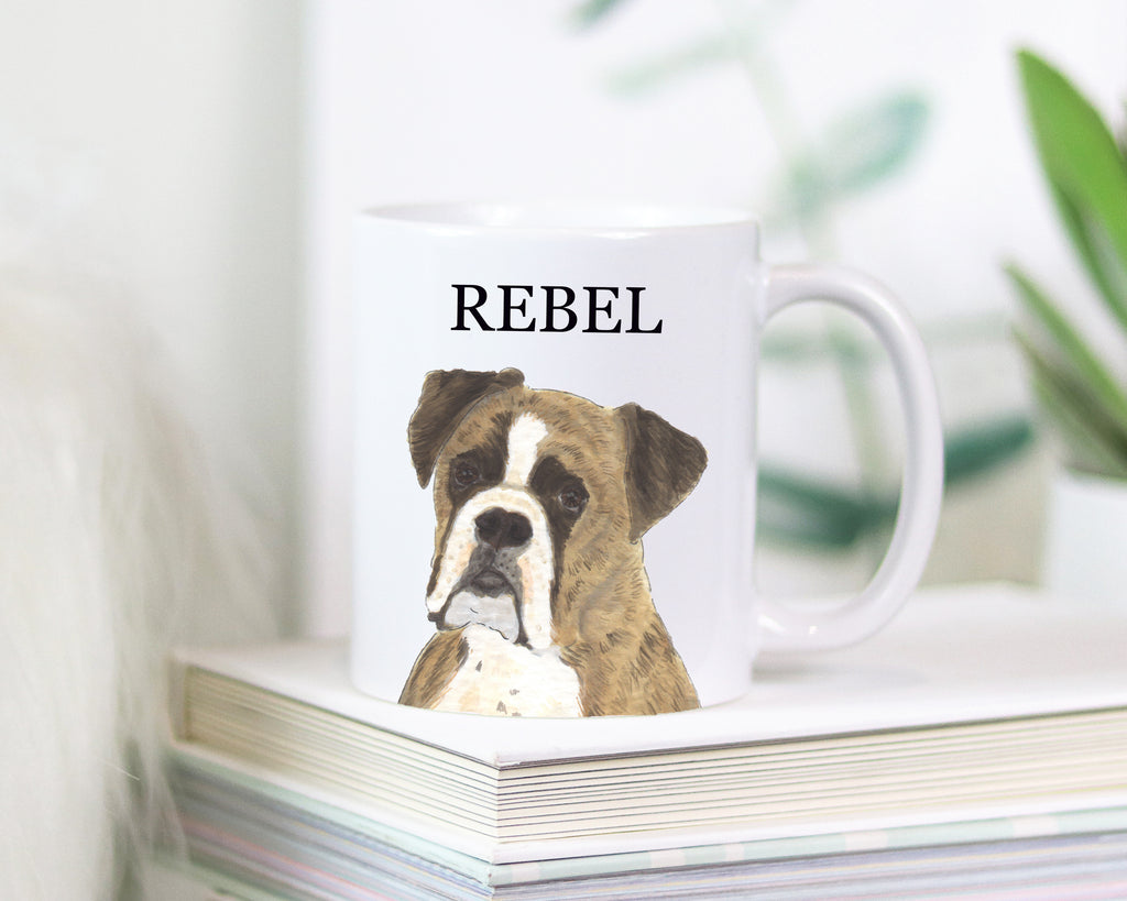 Personalized Boxer (Brindle) Ceramic Mug