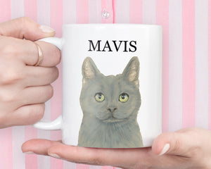 Personalized Chartreuse Cat Ceramic Mug