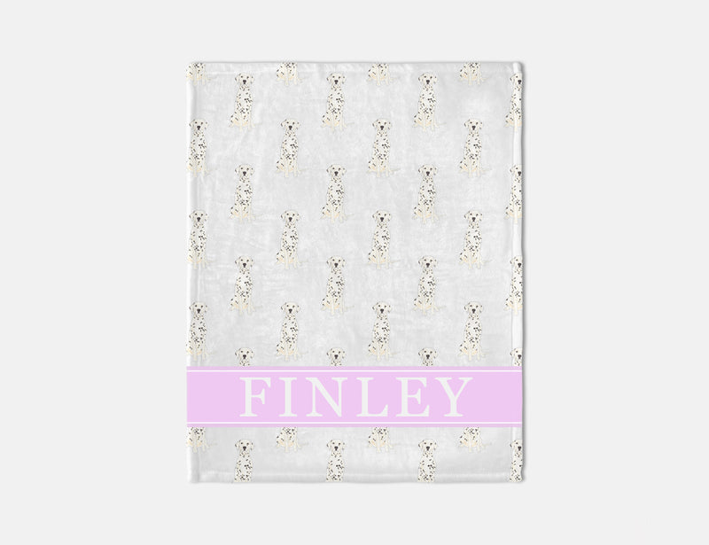 Personalized Dalmatian Minky Baby Blanket