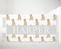 Personalized Labrador (Dudley) Dog Minky Baby Blanket