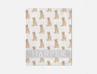 Personalized Labrador (Dudley) Dog Minky Baby Blanket