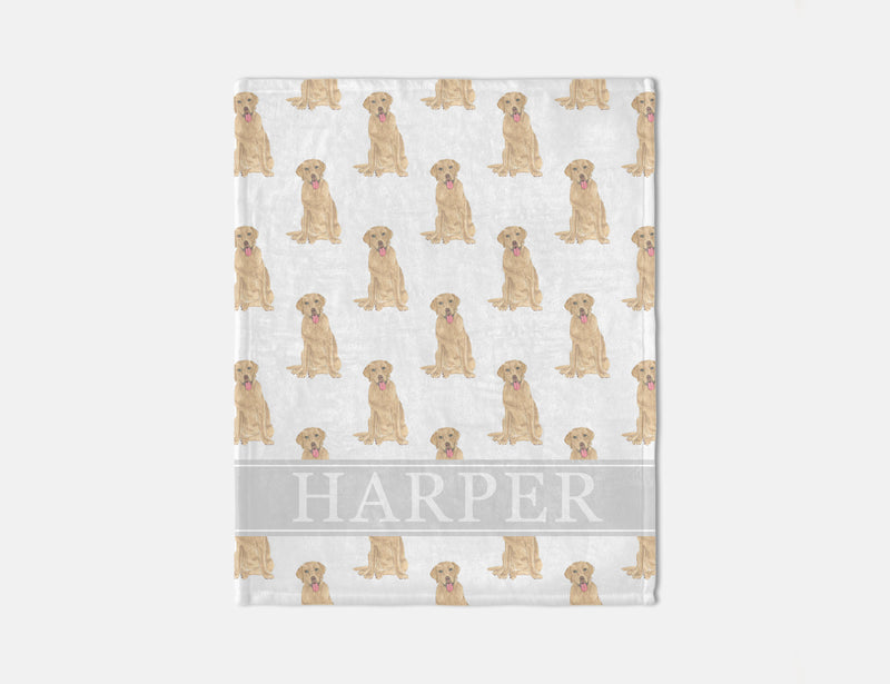 Personalized Labrador (Dudley) Dog Minky Baby Blanket