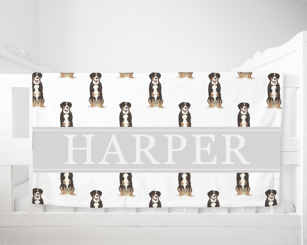 Personalized Entlebucher Mountain Dog Minky Baby Blanket