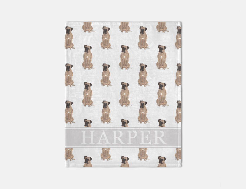 Personalized Boxer (Fawn Masked) Minky Baby Blanket