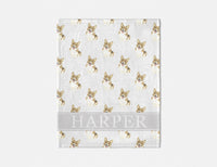 Personalized Corgi (Fawn) Minky Baby Blanket