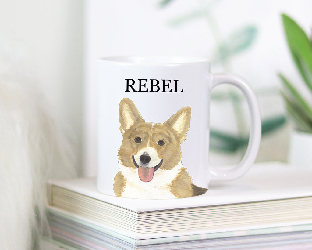 Personalized Corgi (Fawn & White) Ceramic Mug