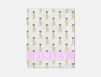 Personalized Great Dane (Fawn) Minky Baby Blanket