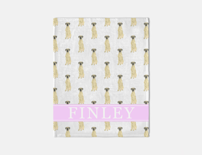 Personalized Great Dane (Fawn) Minky Baby Blanket