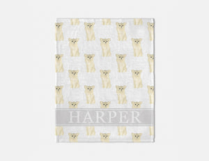 Personalized Chihuahua (Long Haired, Fawn) Minky Baby Blanket