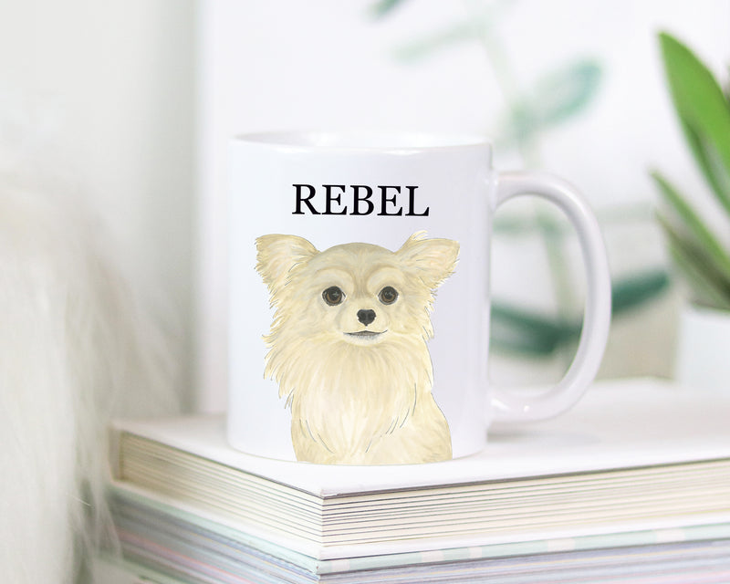 Personalized Chihuahua (Long Haired, Fawn) Ceramic Mug