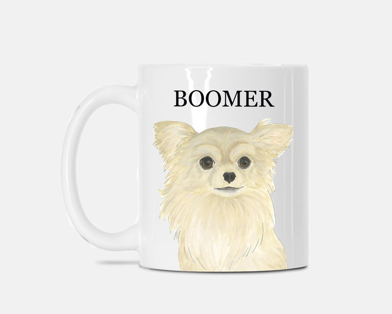 Personalized Chihuahua (Long Haired, Fawn) Ceramic Mug