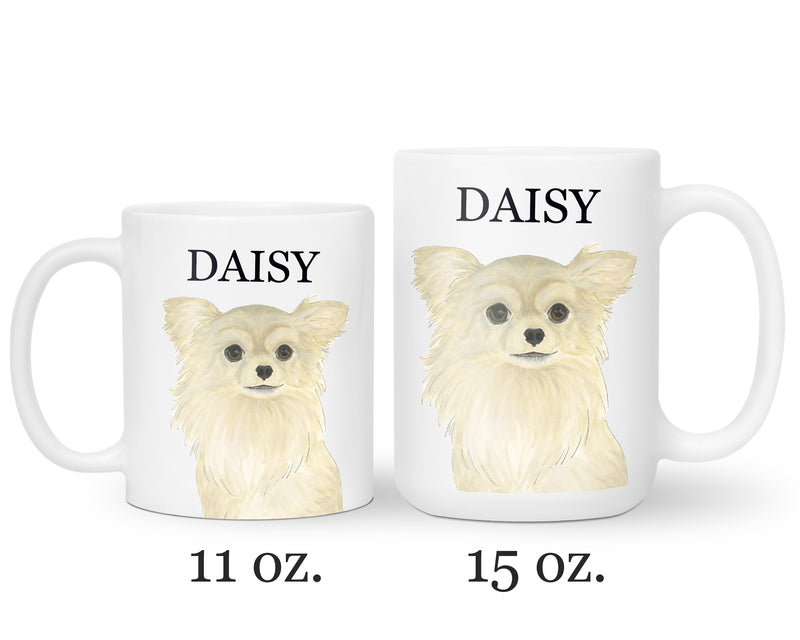 Personalized Chihuahua (Long Haired, Fawn) Ceramic Mug