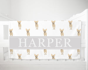 Personalized Chihuahua (Short Haired, Fawn) Minky Baby Blanket