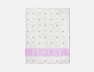 Personalized Bichon Minky Baby Blanket